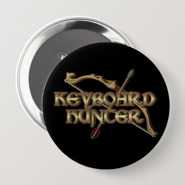 Macaron Rond 10 Cm Bouton MMORPG du chasseur de clavier (Devant & derrière)