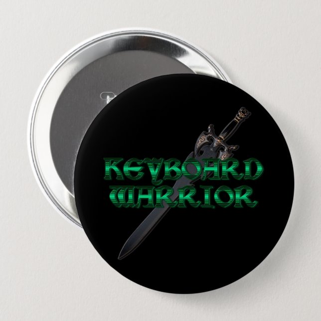 Macaron Rond 10 Cm Bouton MMORPG du guerrier de clavier (Devant & derrière)