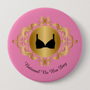 Macaron Rond 10 Cm Bouton National No Bra Day