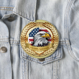 Macaron Rond 10 Cm Bouton patriotique pour le 250e anniversaire des É