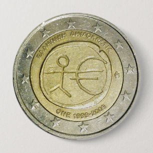 Macaron Rond 10 Cm Bouton Pièce Deux Euros