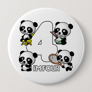 Macaron Rond 10 Cm Bouton QUATRE PANDAS