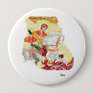 Macaron Rond 10 Cm Bouton religieux : Saint George