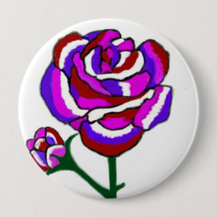 Macaron Rond 10 Cm Bouton rond de rose d'imaginaire
