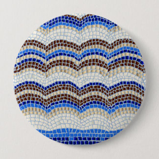 Macaron Rond 10 Cm Bouton rond énorme de mosaïque bleue