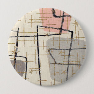Macaron Rond 10 Cm Bouton Tissu Abstrait moderne du milieu du siècle