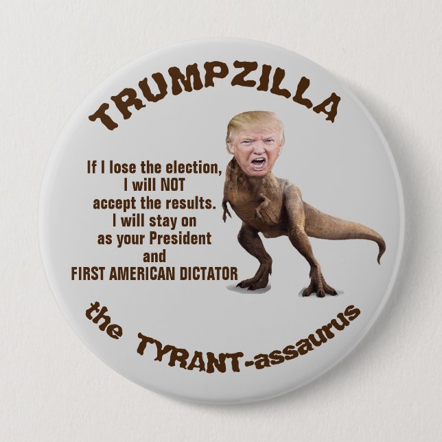 Macaron Rond 10 Cm Bouton Trumpzilla (Devant)