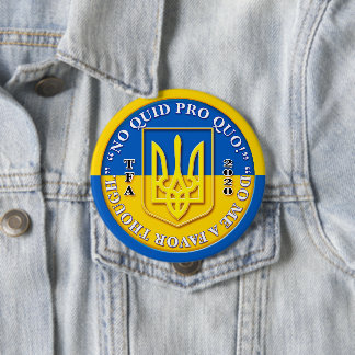 Macaron Rond 10 Cm Bouton Ukraine No Quid Pro Quo