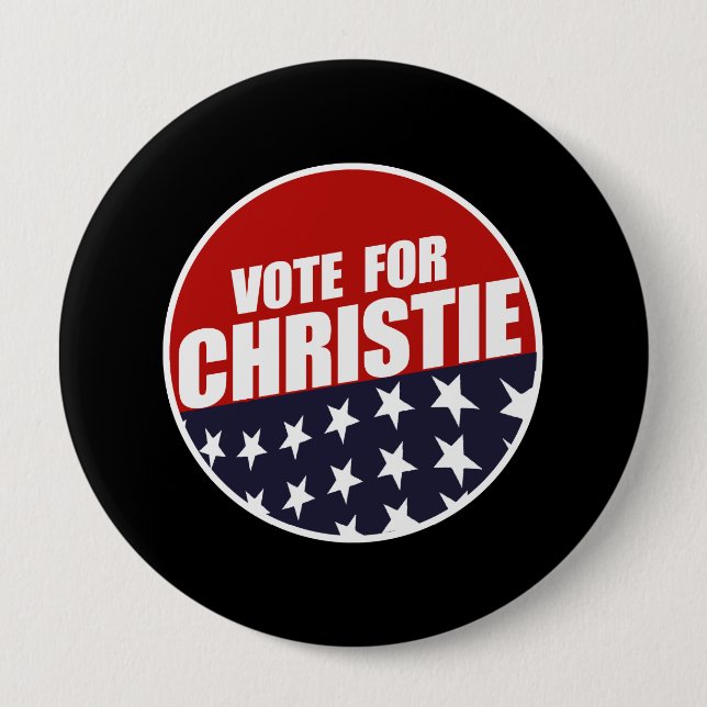 MACARON ROND 10 CM BOUTON VOTE CHRISTIE (Devant)