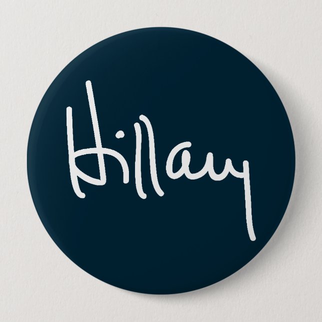 Macaron Rond 10 Cm Boutons de campagne de signature de Hillary (Devant)