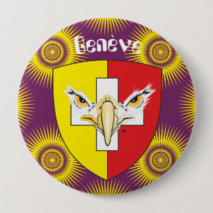 Macaron Rond 10 Cm Boutons Genf / Genève Schweiz Suisse Svizzera