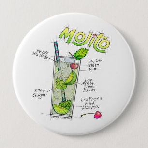 MACARON ROND 10 CM BOUTONS - MOJITO RECETTE COCKTAIL ART