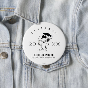 Macaron Rond 10 Cm cacahuètes   Snoopy Graduate