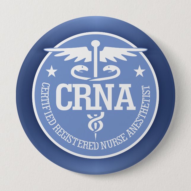 Macaron Rond 10 Cm Caduceus CRNA idées cadeaux (Devant)