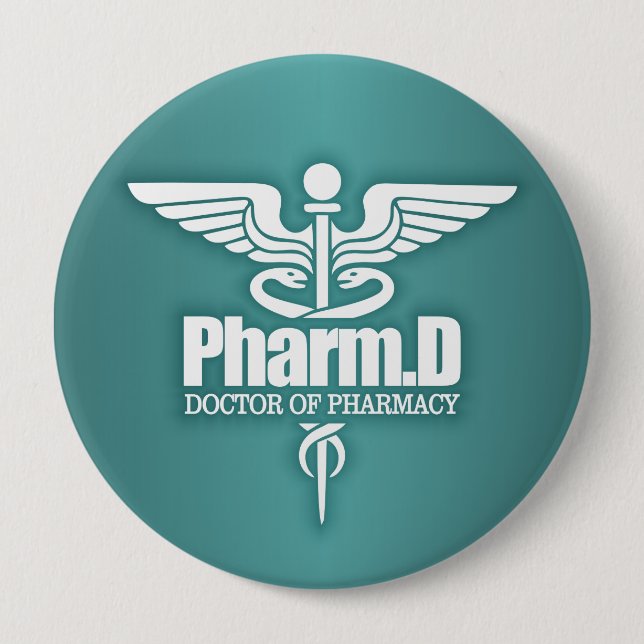 Macaron Rond 10 Cm Caduceus PharmD 3 (Devant)