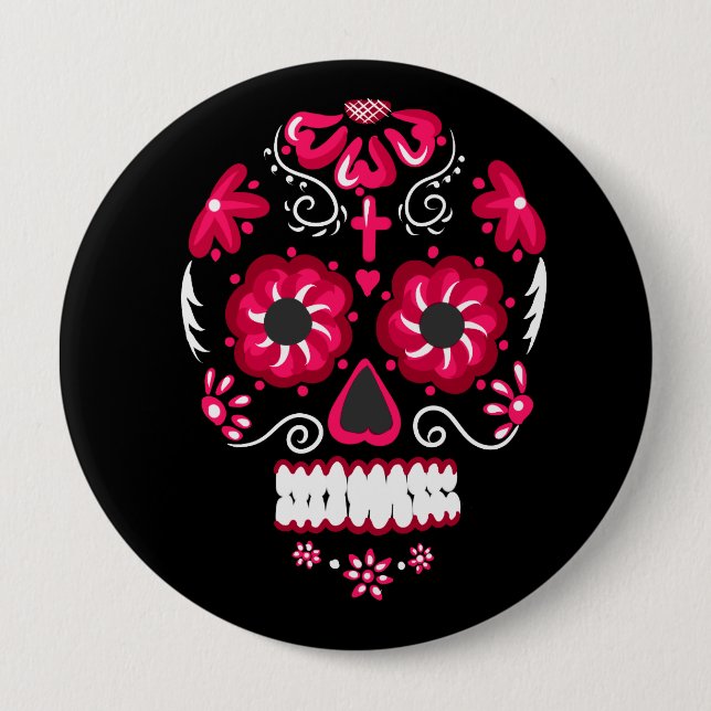 Macaron Rond 10 Cm Calavera (Devant)