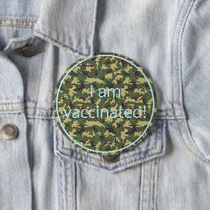 Macaron Rond 10 Cm Camo Motif Militaire Je Suis Vacciné