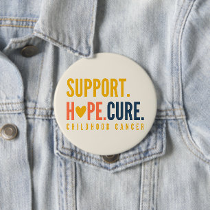 Macaron Rond 10 Cm cancer de l'enfance soutien espoir guérison Bouton