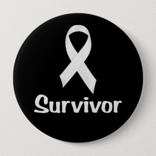 Macaron Rond 10 Cm Cancer Survivant Blanc