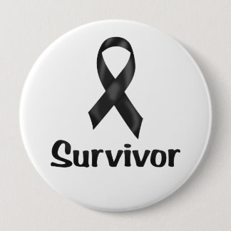 Macaron Rond 10 Cm Cancer Survivant Noir
