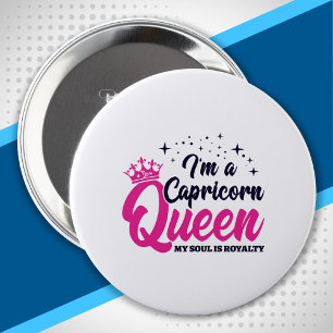 Macaron Rond 10 Cm Capricorne Anniversaire Queen Zodiac Signal Pource