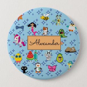 Macaron Rond 10 Cm Caricatures scintillent mignons dessins animés pou