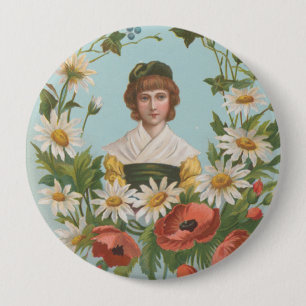 Macaron Rond 10 Cm Carte de la Saint-Valentin allemande rétro kitsch,
