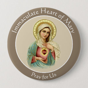 Macaron Rond 10 Cm Catholique impeccable béni de coeur de Vierge
