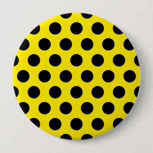 Macaron Rond 10 Cm Cercles noirs sur Arrière - plan jaune