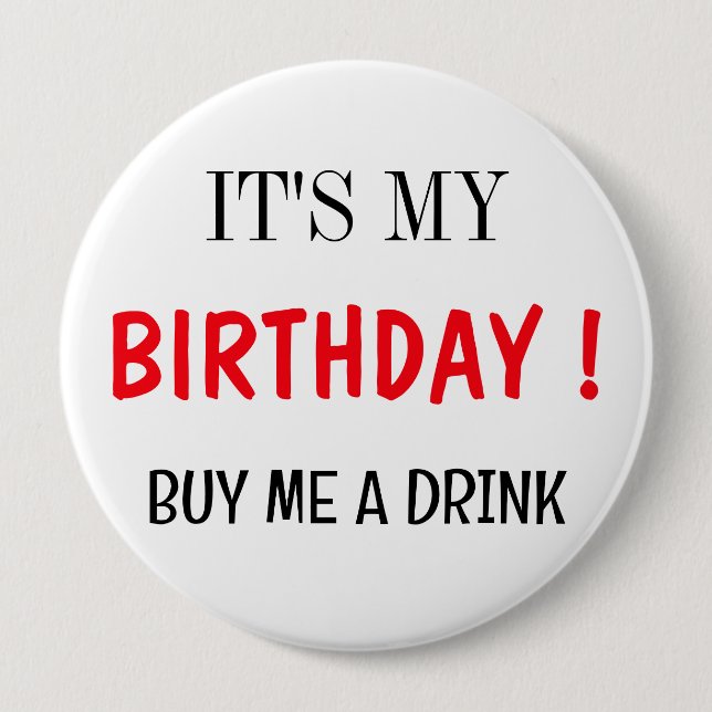 Macaron Rond 10 Cm C'est mon anniversaire Acheter un verre Adulte Amu (Devant)