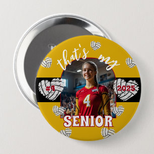Macaron Rond 10 Cm C'est mon bouton Senior Volleyball Player