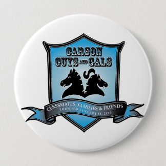 Macaron Rond 10 Cm CGAG 4" BOUTON bleu/blanc