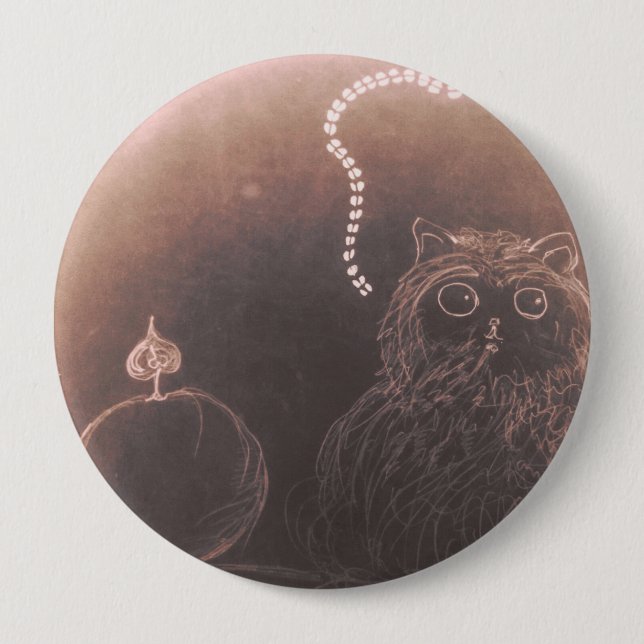 Macaron Rond 10 Cm Chat chatte en éclair de gloire (Devant)