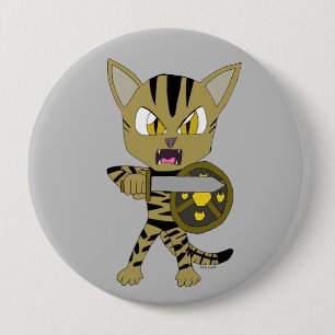 Macaron Rond 10 Cm Chat guerrier Chibi