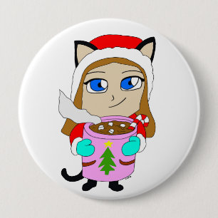 Macaron Rond 10 Cm chibi catgirl
