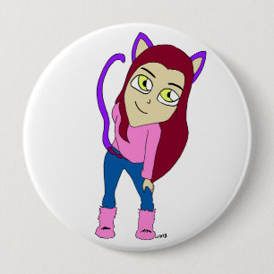 Macaron Rond 10 Cm chibi catgirl