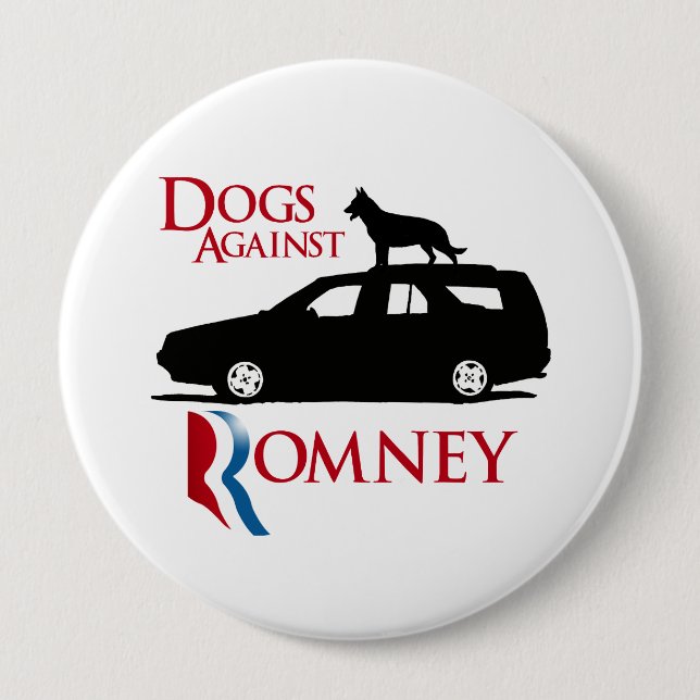 Macaron Rond 10 Cm Chiens contre Romney - .png (Devant)