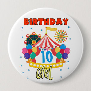 Macaron Rond 10 Cm Cirque Carnaval Fête Fille Thème