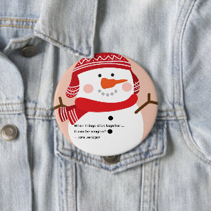 Macaron Rond 10 Cm Citation de Snowman