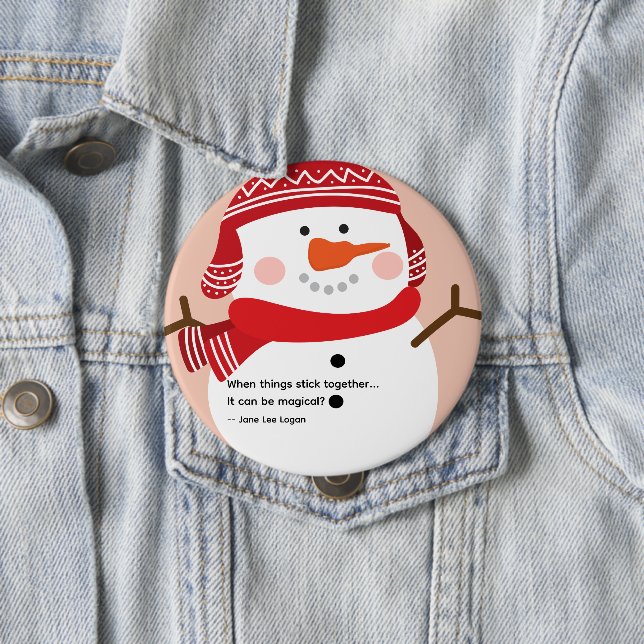 Macaron Rond 10 Cm Citation de Snowman (En situation)