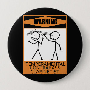 Macaron Rond 10 Cm Clarinetist capricieux d'avertissement de
