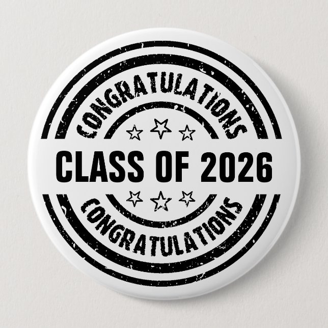Macaron Rond 10 Cm Classe de 2026 Graduation (Devant)