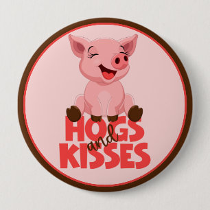 Macaron Rond 10 Cm Cochon mignon jeu de mots