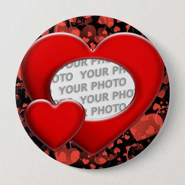 Macaron Rond 10 Cm coeur ART + votre photo (Devant)