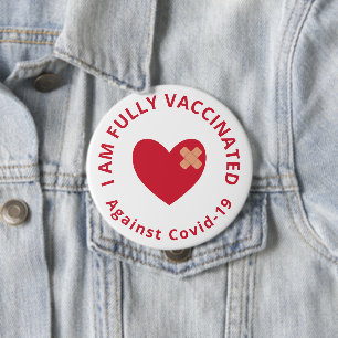 Macaron Rond 10 Cm Coeur rouge entièrement vacciné