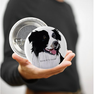 Macaron Rond 10 Cm Collie de bordure prêt-à-faire modèle Personnalise
