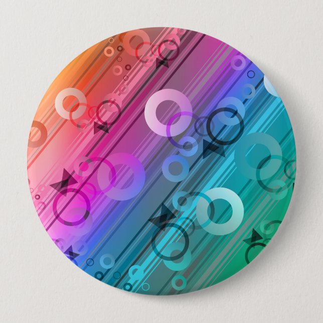 Macaron Rond 10 Cm Composition Abstraite (Devant)