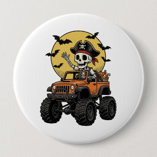 Macaron Rond 10 Cm Conception de camion monstre squelette pirate Hall