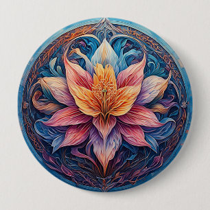 Macaron Rond 10 Cm Conception de fleurs de mandala colorées
