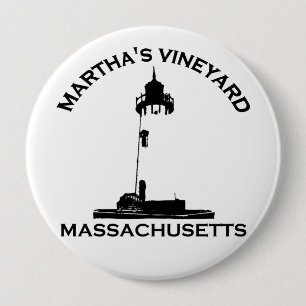 Macaron Rond 10 Cm Conception de "phare" de Martha's Vineyard